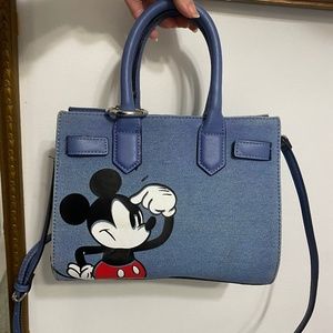 Disney X Aldo Mickey denim blue Satchel tote purse bag collectible rare cute